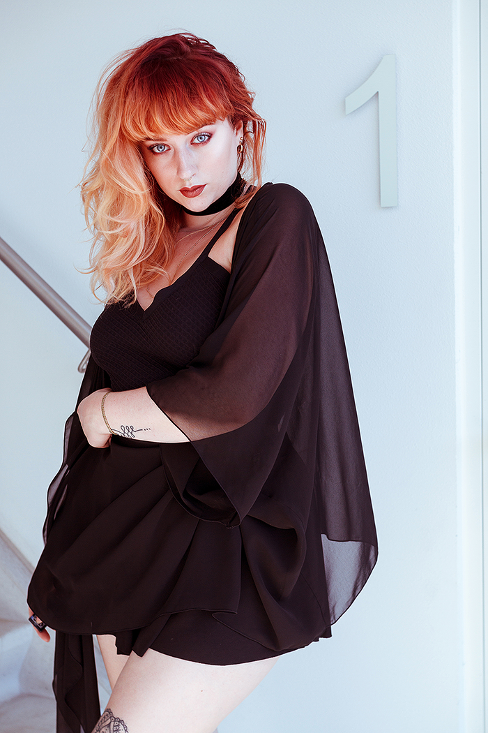 Josefien NN - Black Milk Clothing Kimono, H&M Flouncy Shorts, Cool Cat ...