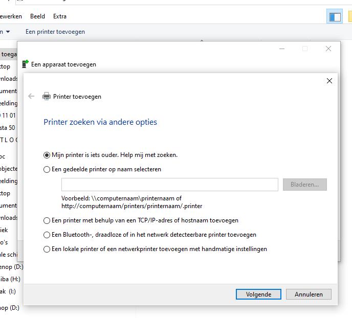 [Niet opgelost] Printer in netwerk zoeken